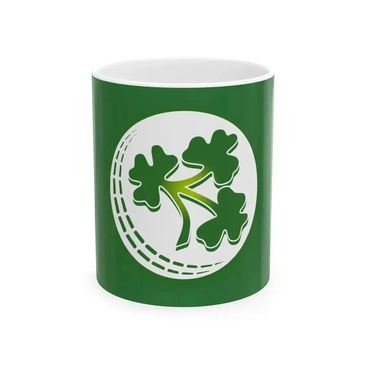 Flag of Cricket Ireland (Ireland) White Coffee Mug 11oz - Go Mug Yourself