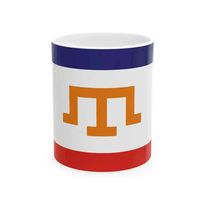 Flag of Crimea with Crimean Tatar Tamga Dark color (Russia) White Coffee Mug 11oz - Go Mug Yourself