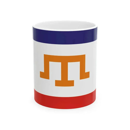 Flag of Crimea with Crimean Tatar Tamga Dark color (Russia) White Coffee Mug 11oz - Go Mug Yourself