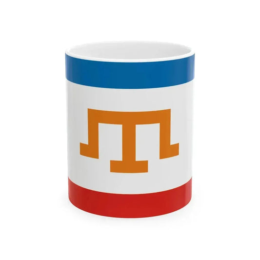 Flag of Crimea with Crimean Tatar tamga (Russia) White Coffee Mug 11oz - Go Mug Yourself
