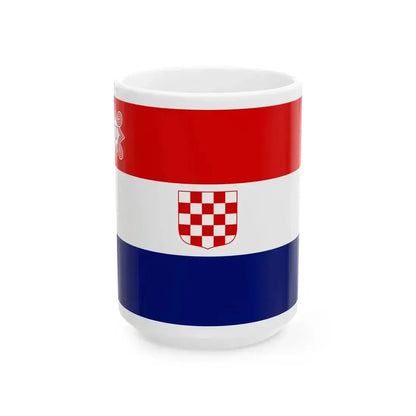 Flag of Croatia 1941-1945 (Croatia) White Coffee Mug 15oz - Go Mug Yourself