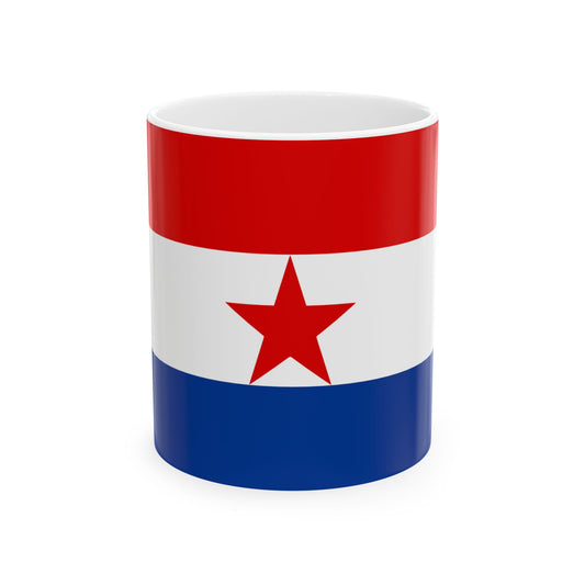 Flag of Croatia 1945-1947 3-5 (Croatia) White Coffee Mug-11oz-Go Mug Yourself