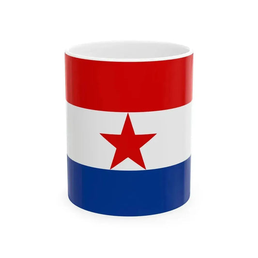 Flag of Croatia 1945-1947 3-5 (Croatia) White Coffee Mug 11oz - Go Mug Yourself