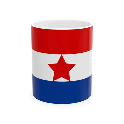 Flag of Croatia 1945-1947 (Croatia) White Coffee Mug 11oz - Go Mug Yourself