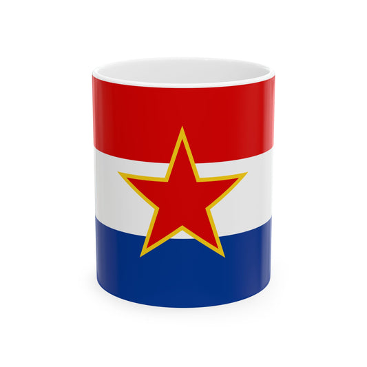 Flag of Croatia 1947-1990 3-2 (Croatia) White Coffee Mug-11oz-Go Mug Yourself