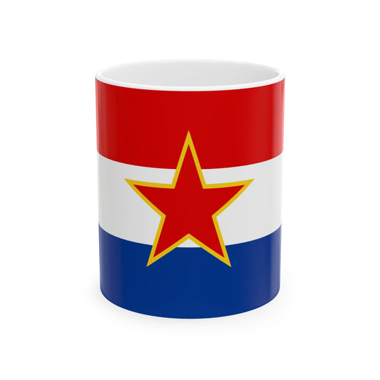 Flag of Croatia 1947-1990 3-5 (Croatia) White Coffee Mug-11oz-Go Mug Yourself