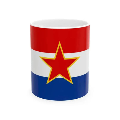 Flag of Croatia 1947-1990 3-5 (Croatia) White Coffee Mug 11oz - Go Mug Yourself