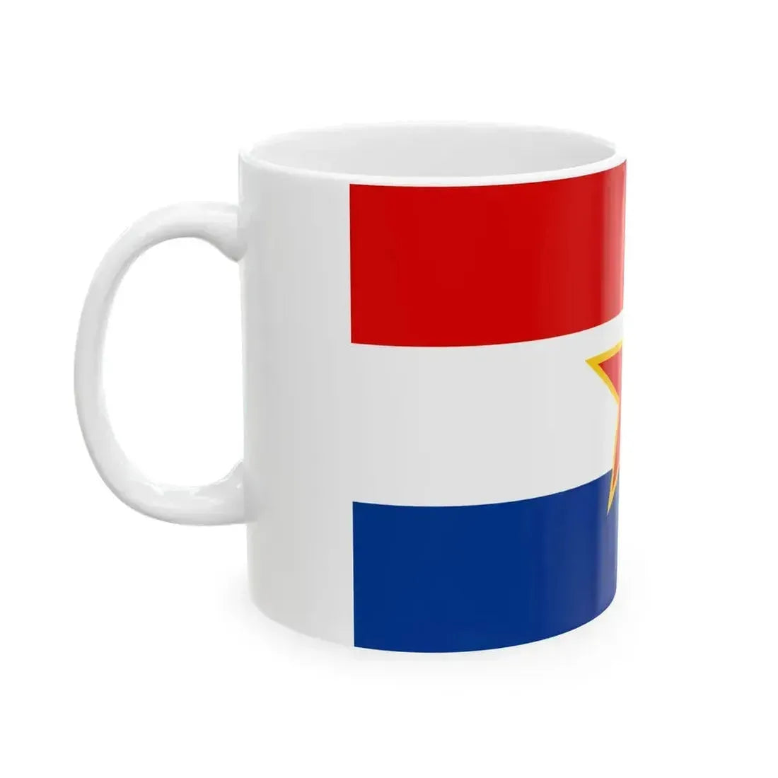 Flag of Croatia 1947-1990 3-5 (Croatia) White Coffee Mug - Go Mug Yourself