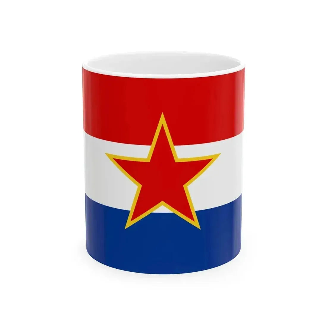 Flag of Croatia 1947-1990 (Croatia) White Coffee Mug 11oz - Go Mug Yourself