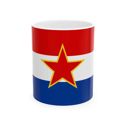Flag of Croatia 1947-1990 (Croatia) White Coffee Mug 11oz - Go Mug Yourself