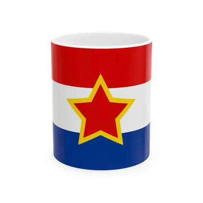 Flag of Croatia 1947-1990 variant (Croatia) White Coffee Mug 11oz - Go Mug Yourself