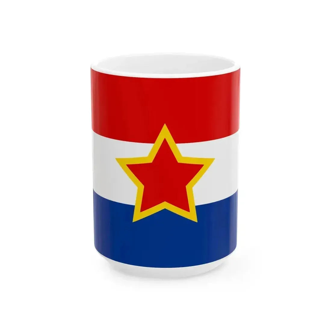 Flag of Croatia 1947-1990 variant (Croatia) White Coffee Mug 15oz - Go Mug Yourself