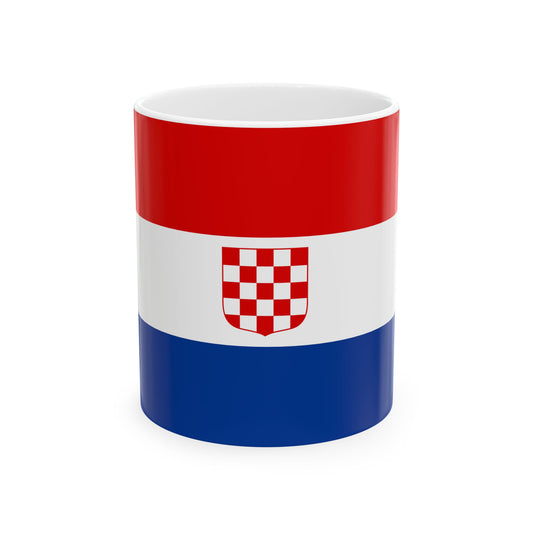 Flag of Croatia 1990 2-3 (Croatia) White Coffee Mug-11oz-Go Mug Yourself