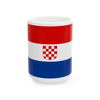 Flag of Croatia 1990 3-5 (Croatia) White Coffee Mug 15oz - Go Mug Yourself