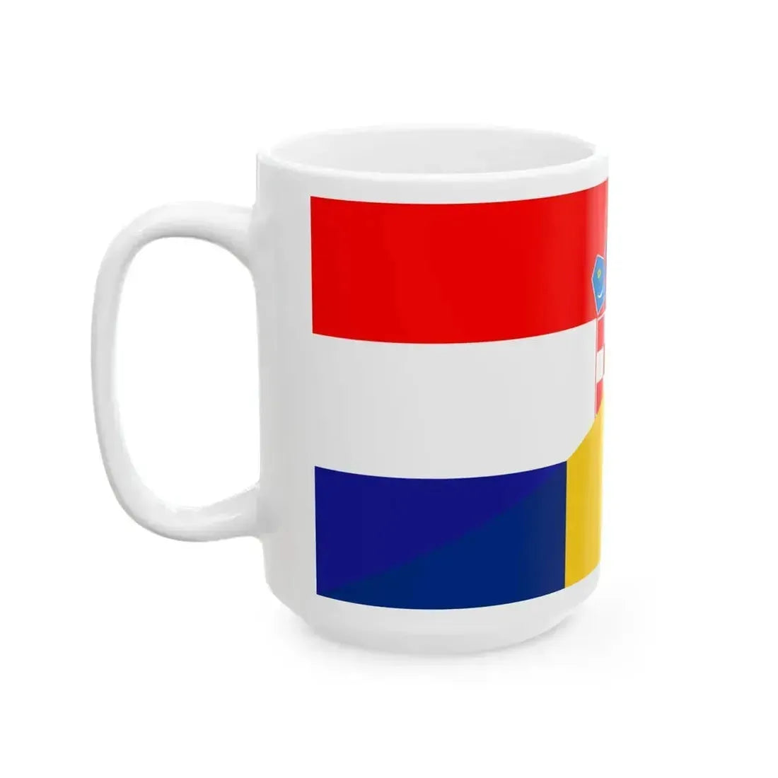 Flag of Croatia and Romania (Croatia) White Coffee Mug - Go Mug Yourself