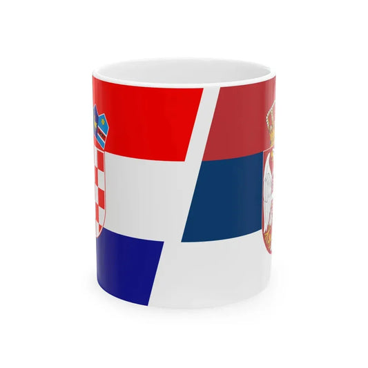 Flag of Croatia and Serbia (Croatia) White Coffee Mug 11oz - Go Mug Yourself