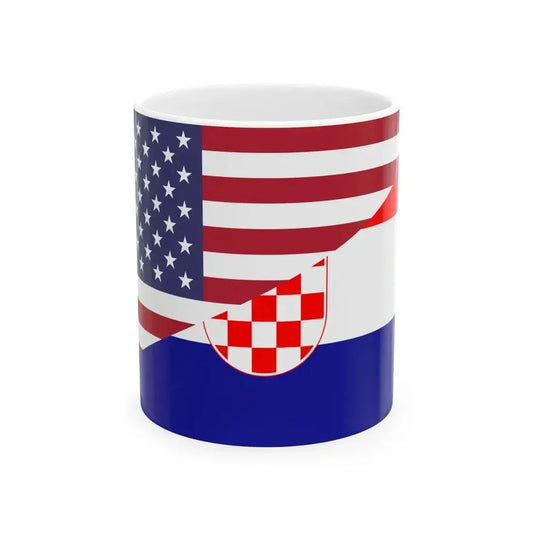 Flag of Croatia and the United States (Croatia) White Coffee Mug 11oz - Go Mug Yourself