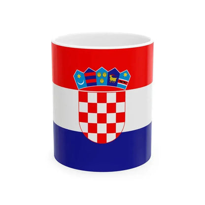 Flag of Croatia variant (Croatia) White Coffee Mug 11oz - Go Mug Yourself