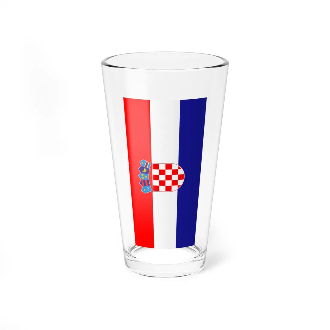 Flag of Croatia vertical (Croatia) Pint Glass 16oz 16oz - Go Mug Yourself