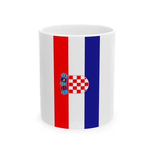 Flag of Croatia vertical (Croatia) White Coffee Mug 11oz - Go Mug Yourself