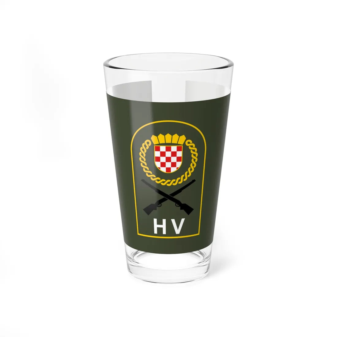Flag of Croatian Army (Croatia) Pint Glass 16oz 16oz - Go Mug Yourself