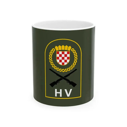 Flag of Croatian Army (Croatia) White Coffee Mug 11oz - Go Mug Yourself