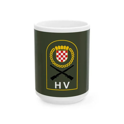 Flag of Croatian Army (Croatia) White Coffee Mug 15oz - Go Mug Yourself