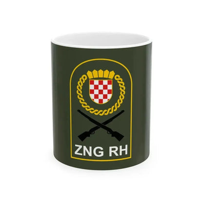 Flag of Croatian National Guard (Croatia) White Coffee Mug 11oz - Go Mug Yourself