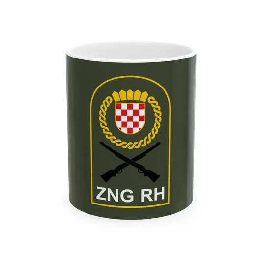 Flag of Croatian National Guard (Croatia) White Coffee Mug 11oz - Go Mug Yourself