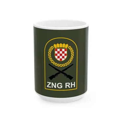 Flag of Croatian National Guard (Croatia) White Coffee Mug 15oz - Go Mug Yourself