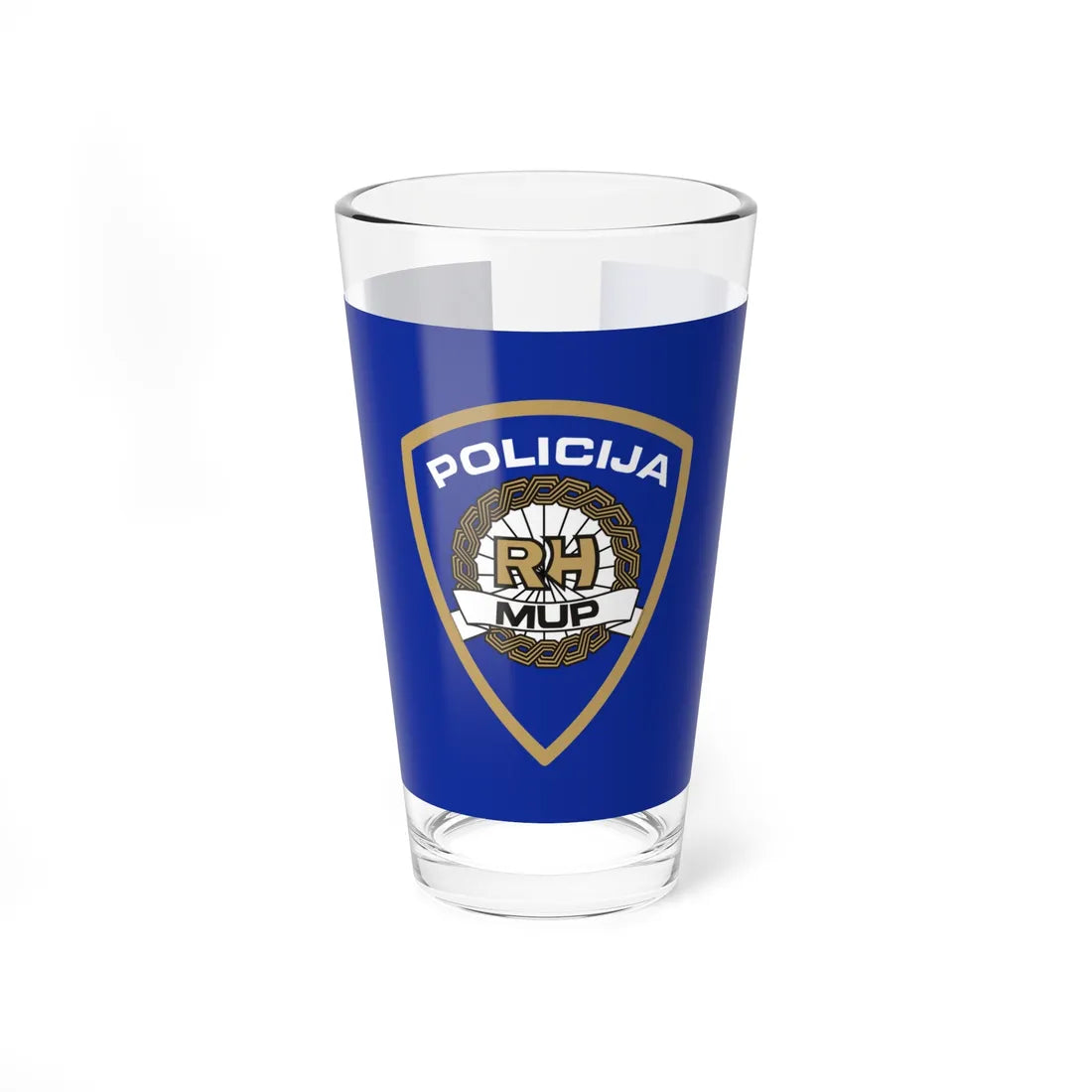 Flag of Croatian Police (Croatia) Pint Glass 16oz 16oz - Go Mug Yourself