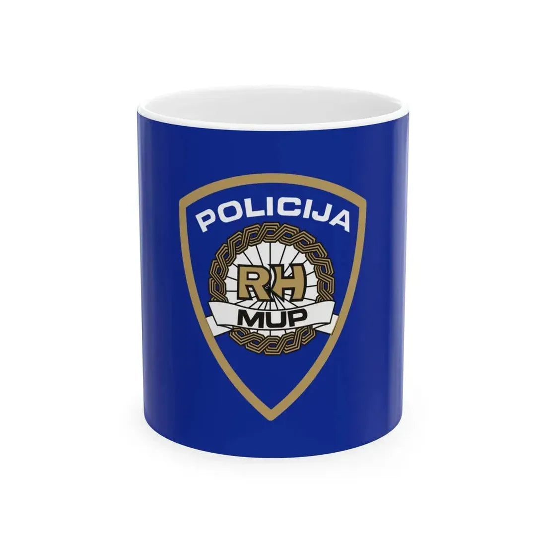Flag of Croatian Police (Croatia) White Coffee Mug 11oz - Go Mug Yourself