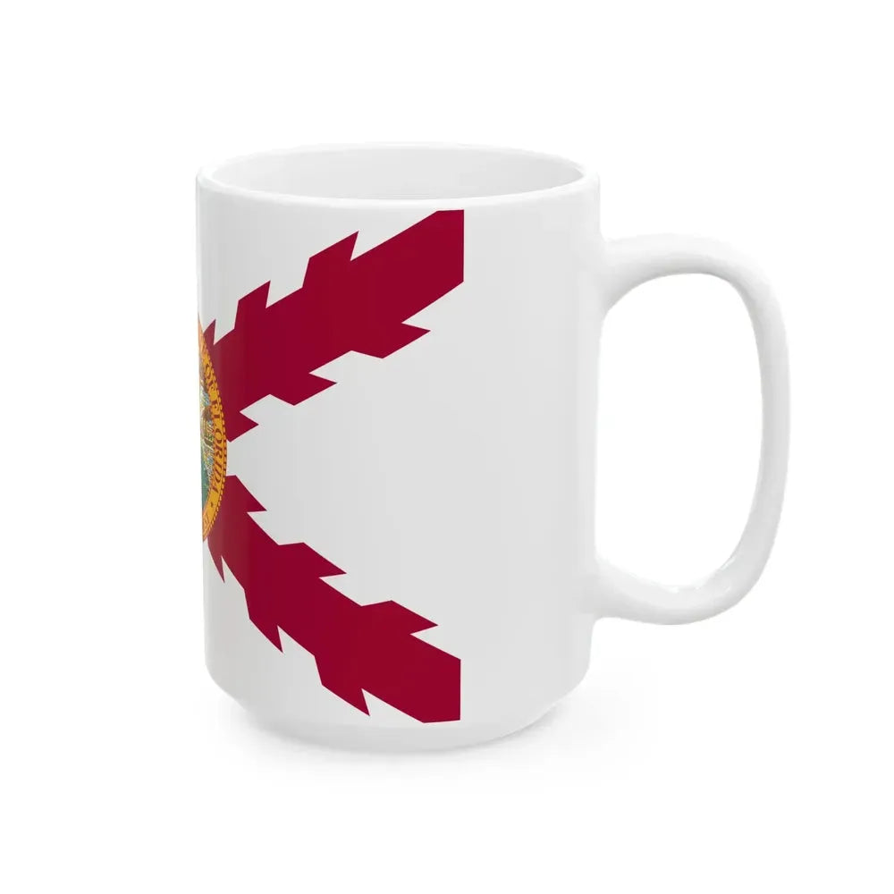 Flag of Cross of Burgundy with the Seal of Florida alternative version (United States) White Coffee Mug - Go Mug Yourself