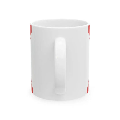 Flag of Cross of Burgundy with the Seal of Florida (United States) White Coffee Mug - Go Mug Yourself
