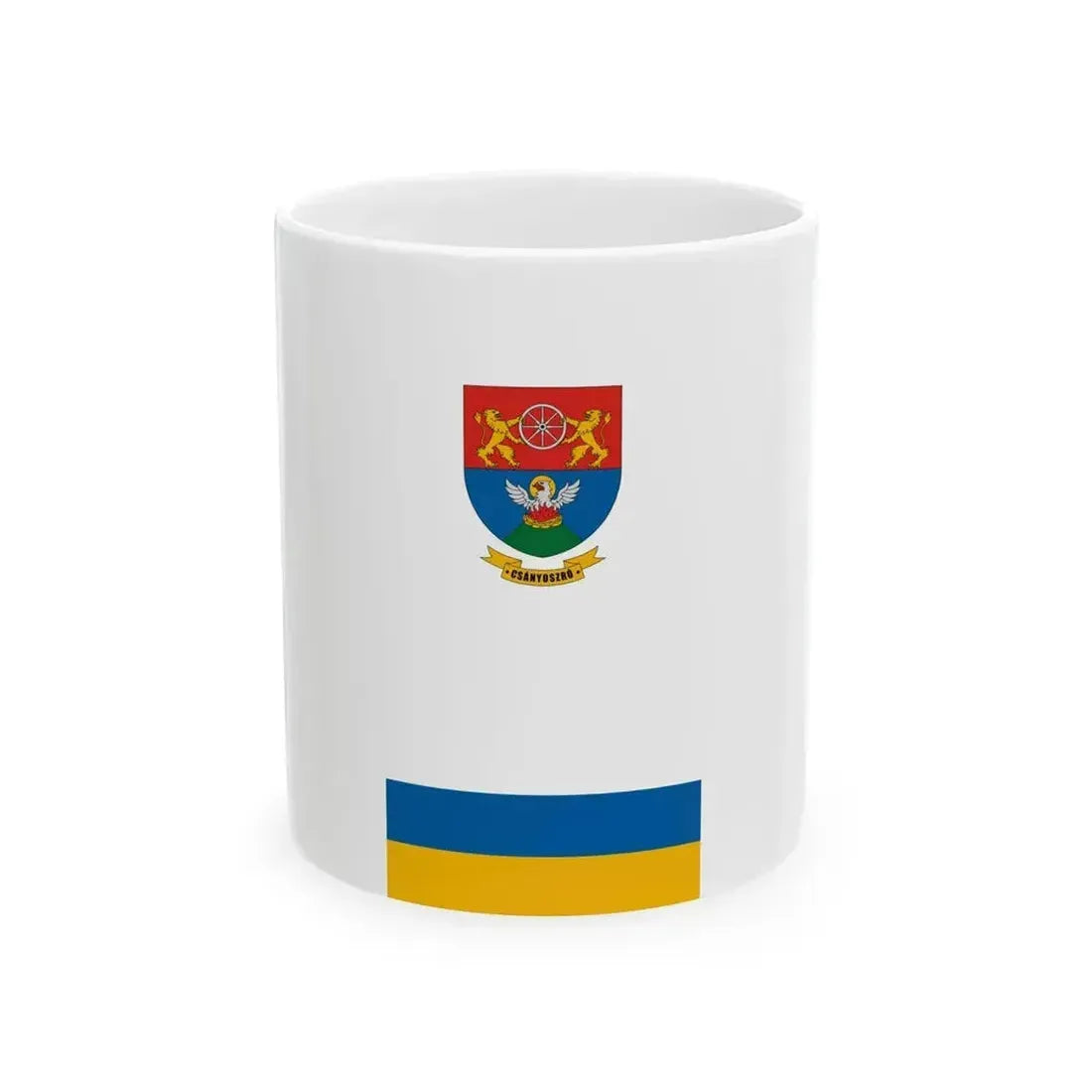 Flag of Csanyoszro vertical (Hungary) White Coffee Mug 11oz - Go Mug Yourself