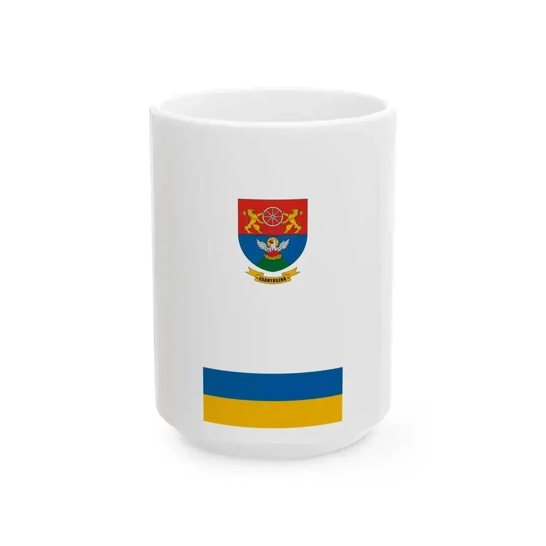 Flag of Csanyoszro vertical (Hungary) White Coffee Mug 15oz - Go Mug Yourself