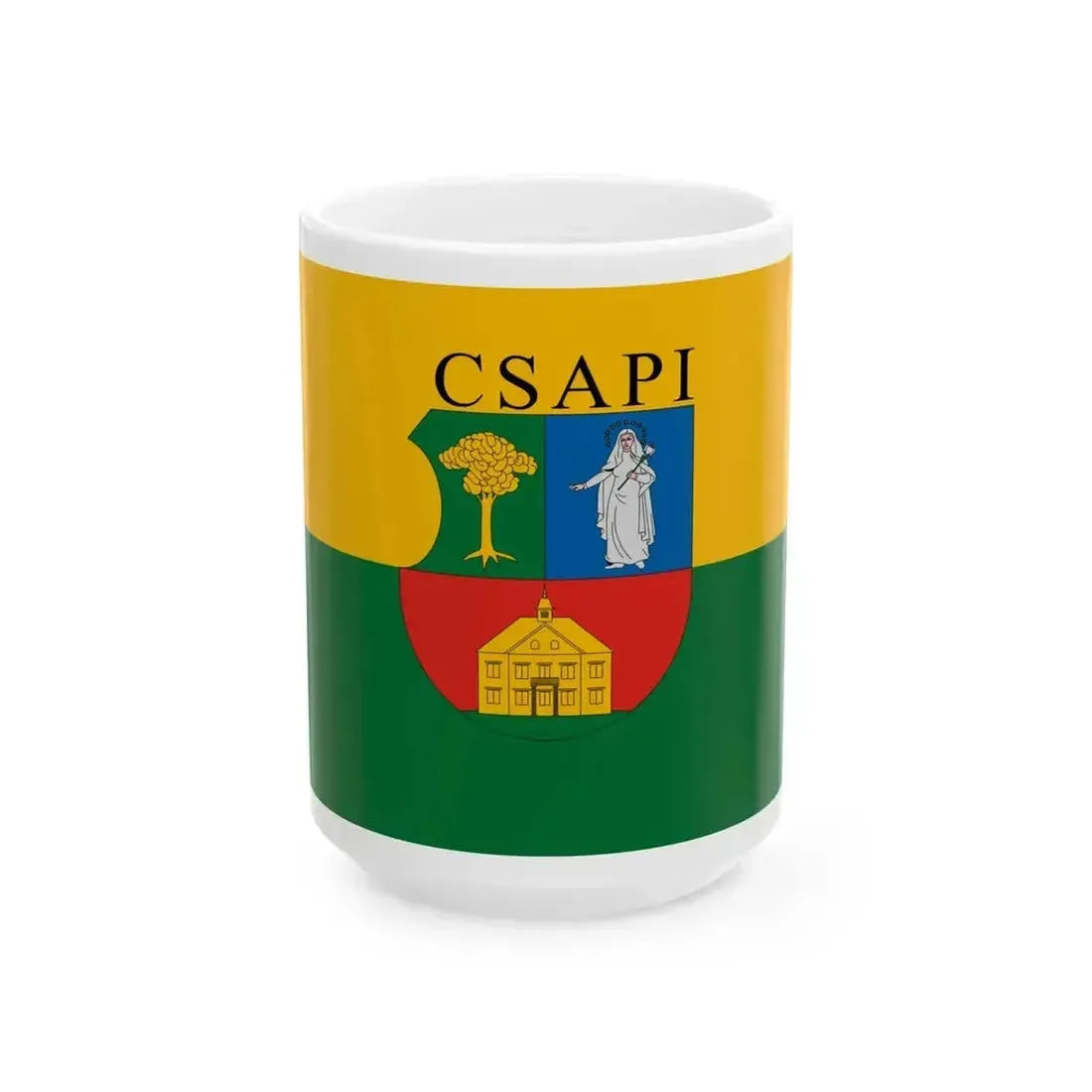 Flag of Csapi (Hungary) White Coffee Mug 15oz - Go Mug Yourself