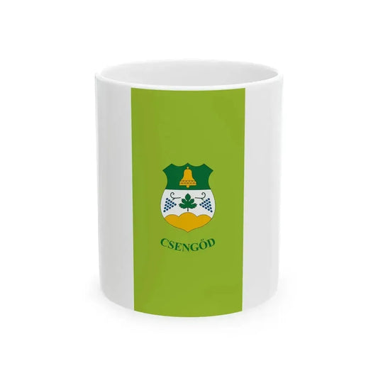 Flag of Csengod vertical (Hungary) White Coffee Mug 11oz - Go Mug Yourself