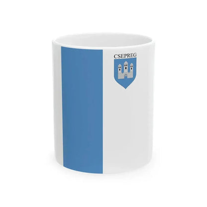 Flag of Csepreg vertical (Hungary) White Coffee Mug 11oz - Go Mug Yourself