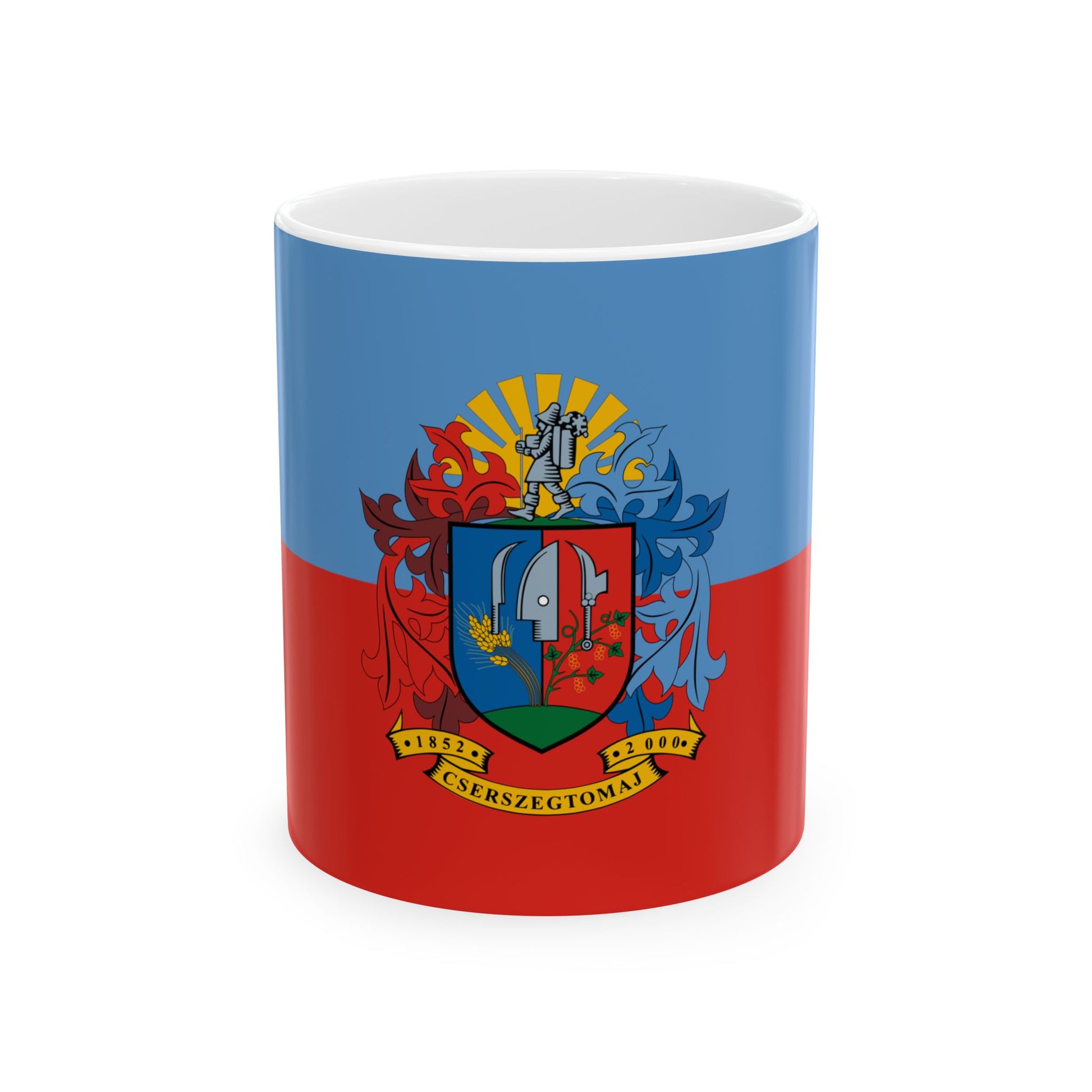 Flag of Cserszegtomaj (Hungary) White Coffee Mug-11oz-Go Mug Yourself