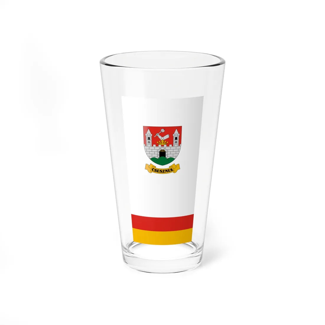 Flag of Csesznek vertical (Hungary) Pint Glass 16oz 16oz - Go Mug Yourself