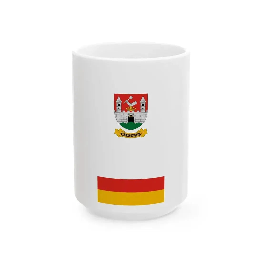 Flag of Csesznek vertical (Hungary) White Coffee Mug 15oz - Go Mug Yourself