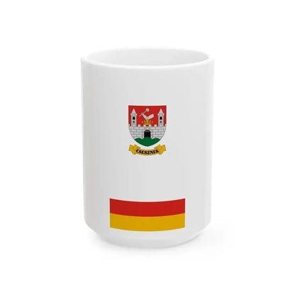 Flag of Csesznek vertical (Hungary) White Coffee Mug 15oz - Go Mug Yourself