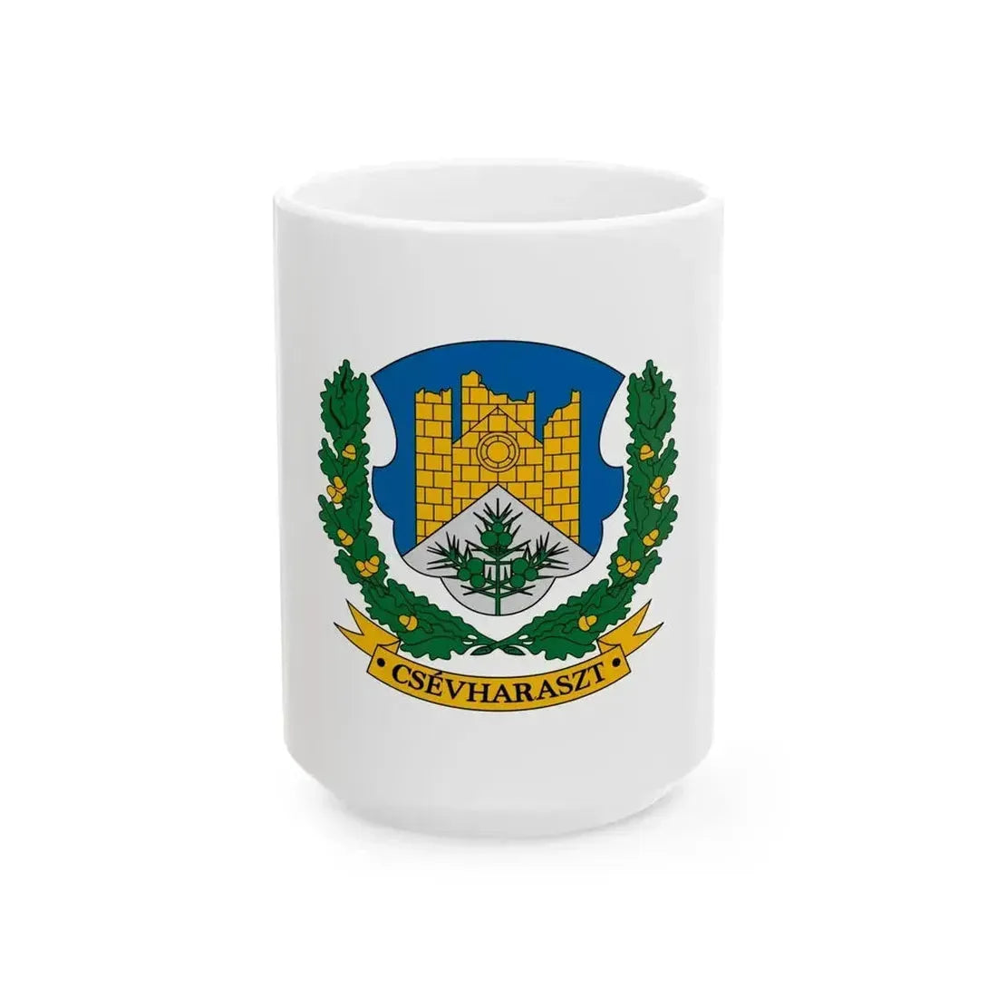 Flag of Csevharaszt (Hungary) White Coffee Mug 15oz - Go Mug Yourself