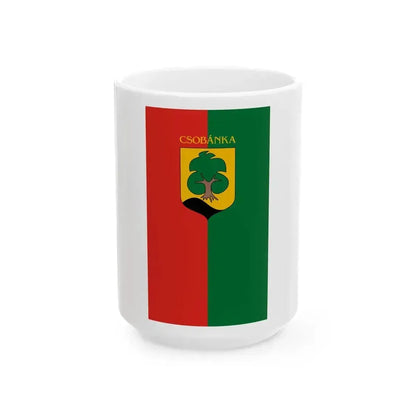 Flag of Csobanka vertical (Hungary) White Coffee Mug 15oz - Go Mug Yourself
