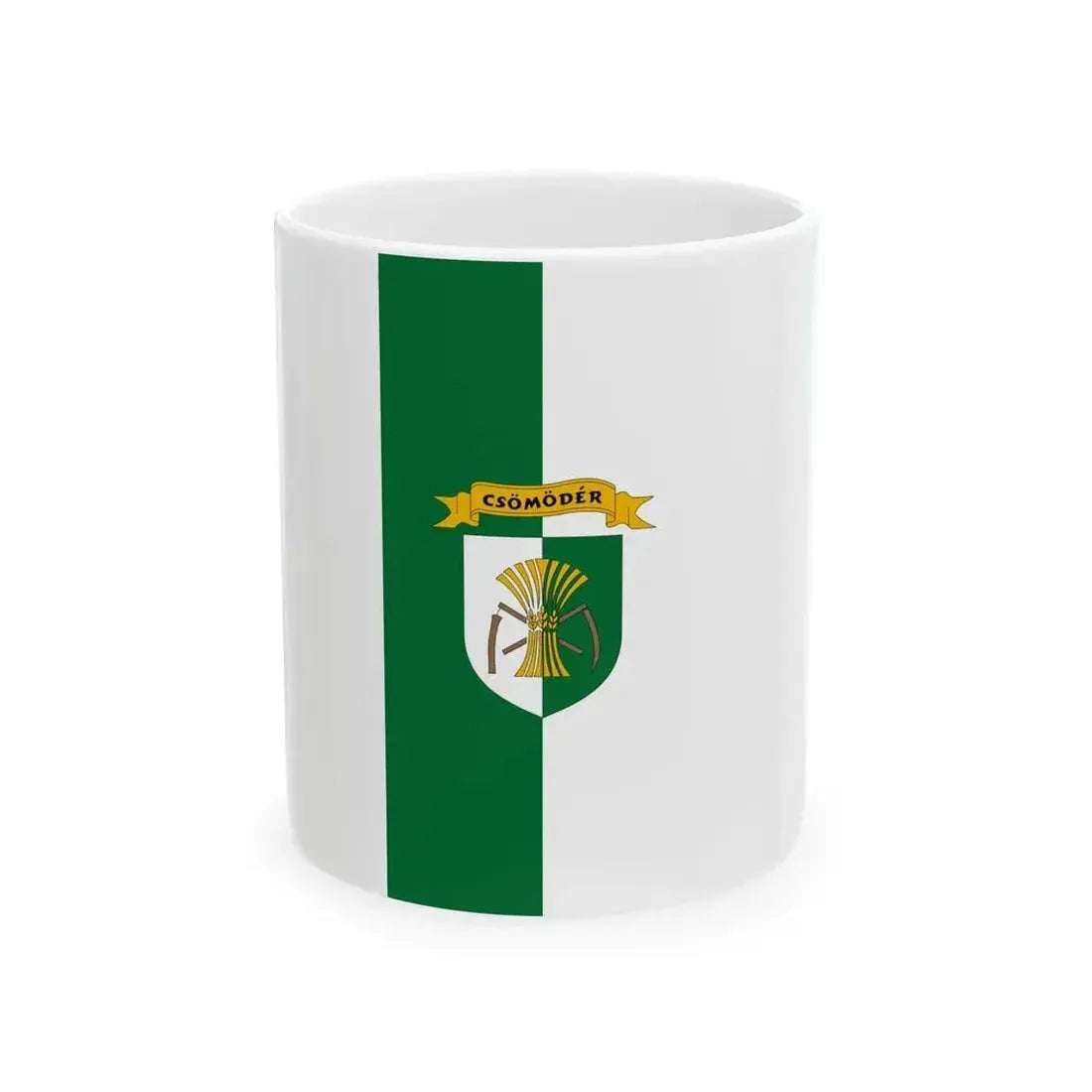 Flag of Csomoder (Hungary) White Coffee Mug 11oz - Go Mug Yourself