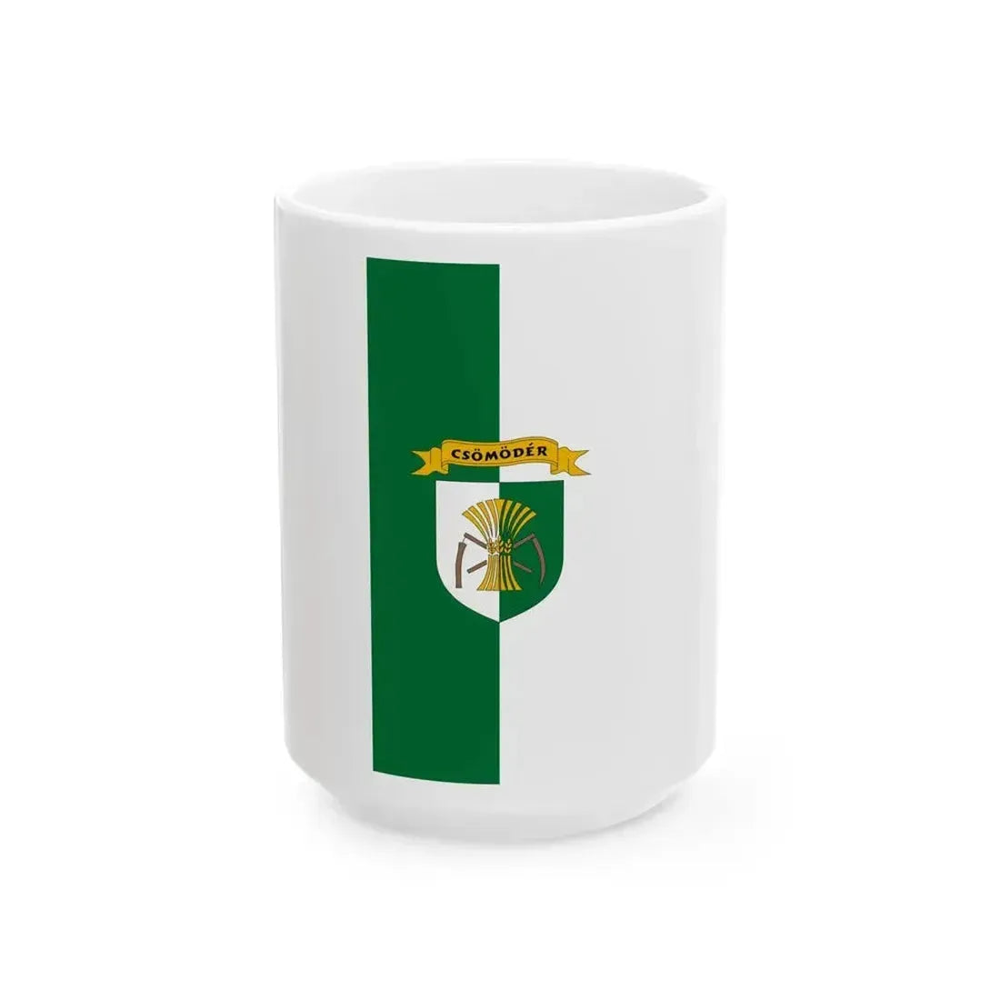 Flag of Csomoder (Hungary) White Coffee Mug 15oz - Go Mug Yourself