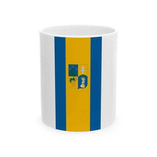 Flag of Csomor vertical (Hungary) White Coffee Mug 11oz - Go Mug Yourself
