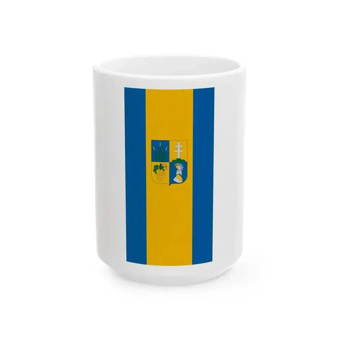 Flag of Csomor vertical (Hungary) White Coffee Mug 15oz - Go Mug Yourself