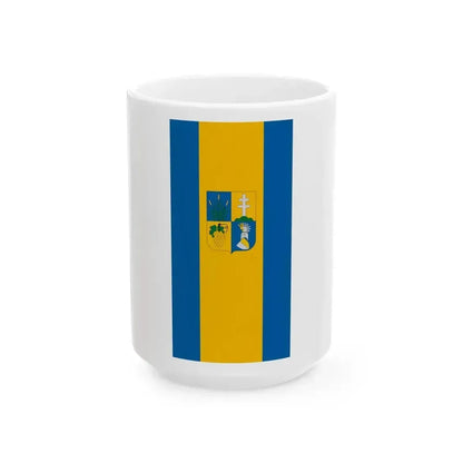 Flag of Csomor vertical (Hungary) White Coffee Mug 15oz - Go Mug Yourself